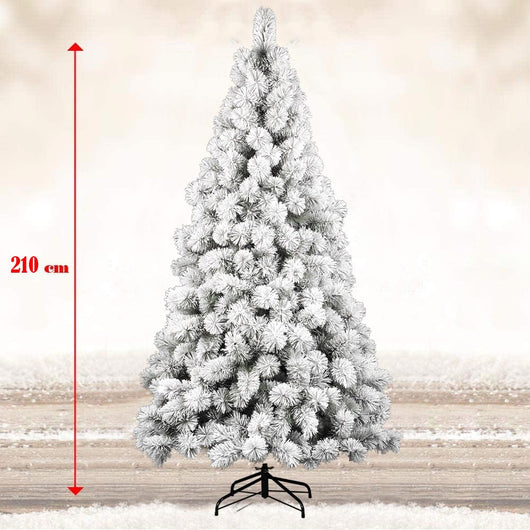 Albero Di Natale Innevato Des Alpes 210cm 468 Rami Super Folto Effetto Neve