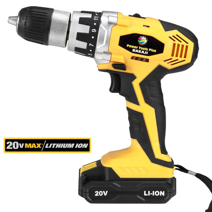 Trapano Avvitatore a Batteria al Litio In Valigetta 20V Cordless con LED Work