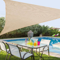 Vela Telo Parasole 3x3mt Tenda Triangolare Ombreggiante Giardino Tessuto Beige