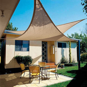 Vela Telo Parasole 3x3mt Tenda Triangolare Ombreggiante Giardino Tessuto Beige