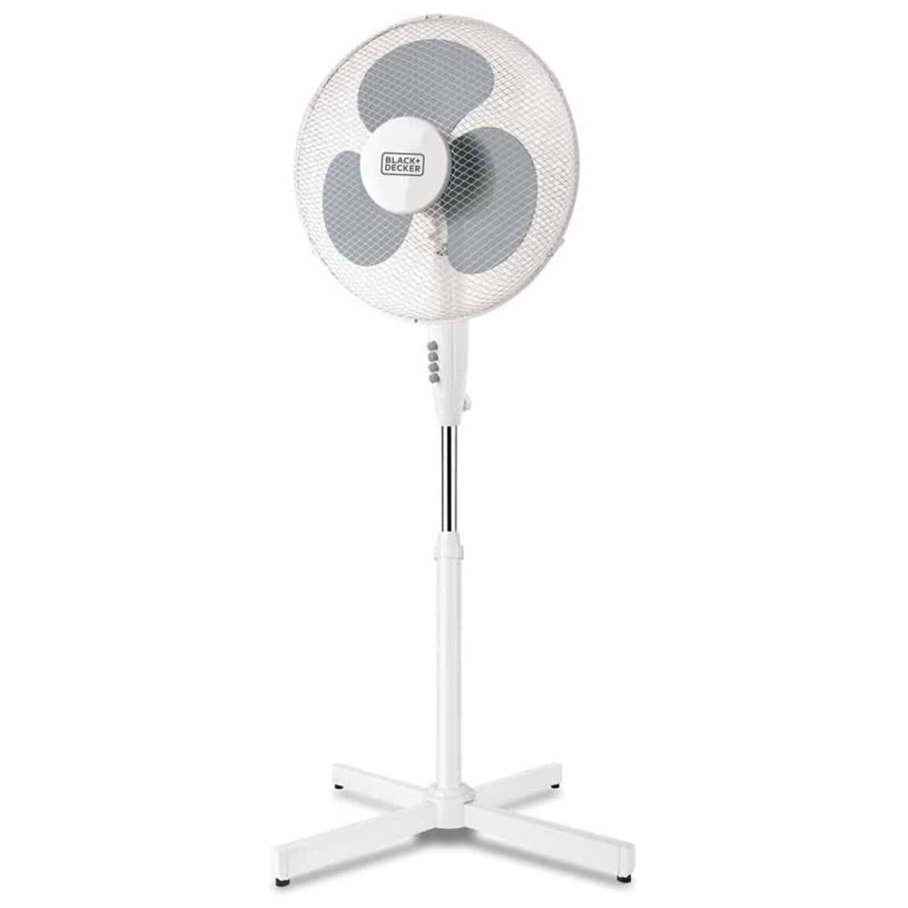 Ventilatore Colonna Piantana 40W Pale 40cm 3 Velocita Altezza Regolabile Bianco