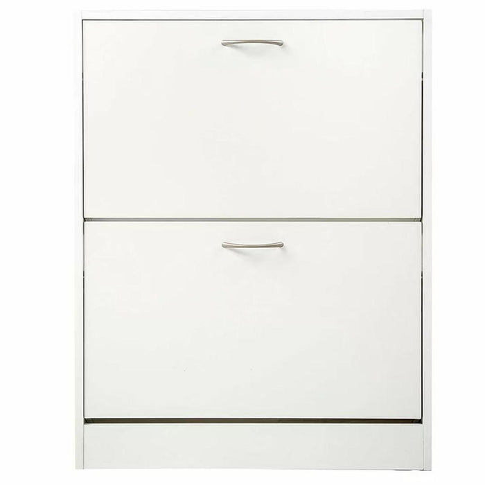 Scarpiera 2 Ante Ripiani Doppia Profondita in Melamina 60x24x83cm Colore Bianco