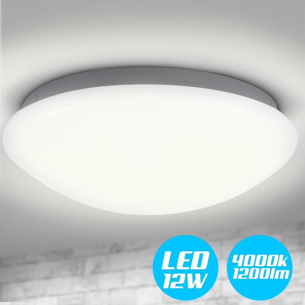 Plafoniera LED Rotonda 12W Luce Bianca 4000K Naturale Lampada Soffitto 29,5cm