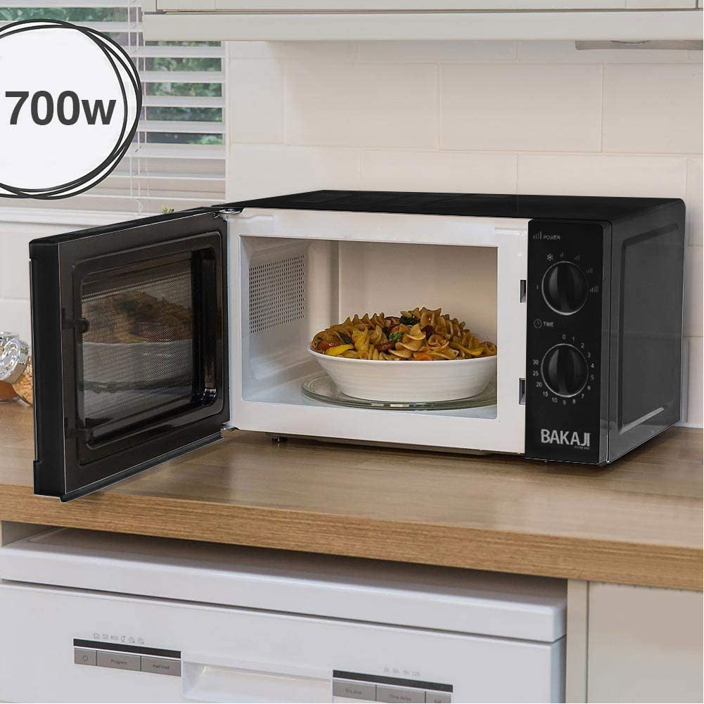 Forno Fornetto Microonde Elettrico 20Lt 700W 6 Livelli di Potenza Timer Nero