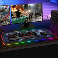 Tappetino Mouse Tastiera Gaming XXL 90x40 Mousepad Luce LED RGB Cambio Colore