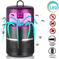 Zanzariera Elettrica Aspirante Luce UV LED Anti Zanzare Insetti Batteria USB