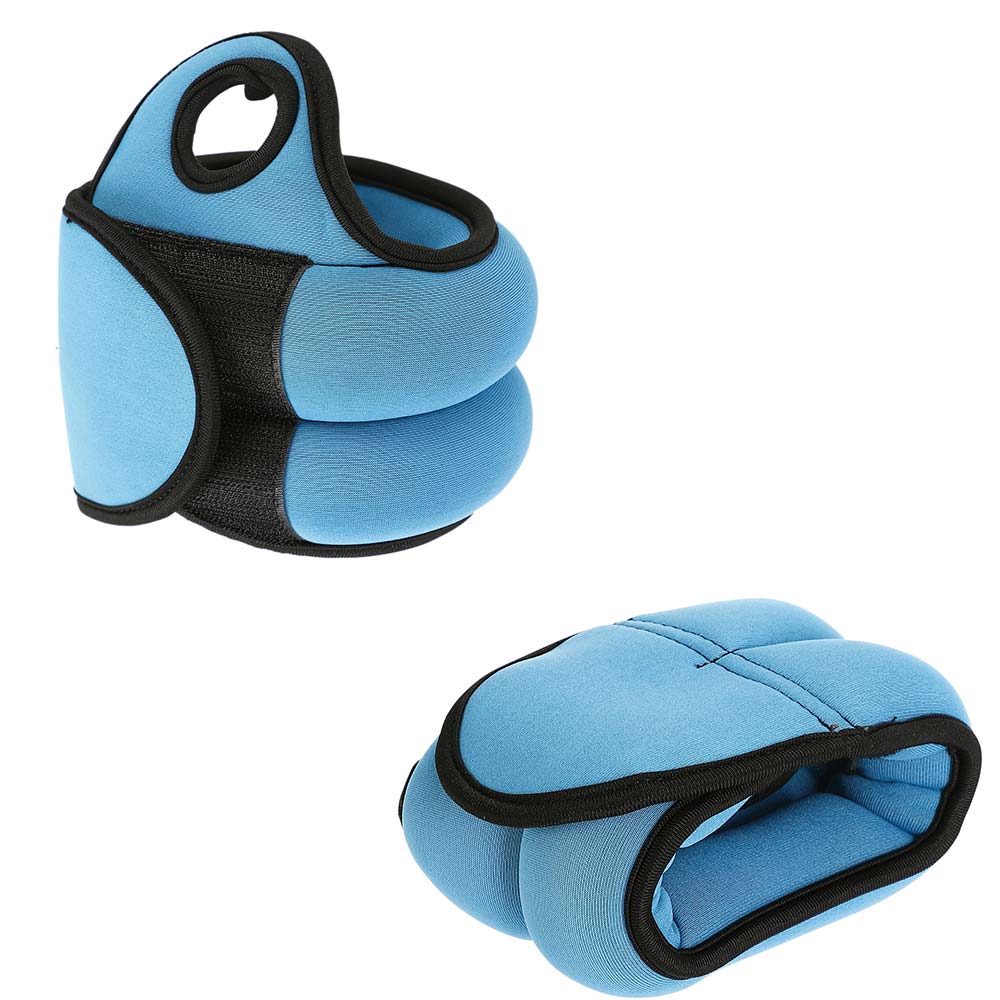 Set 2 Pesi Polsi e Caviglie 0,5 kg Allenamento Palestra Aerobica Fitness Blu