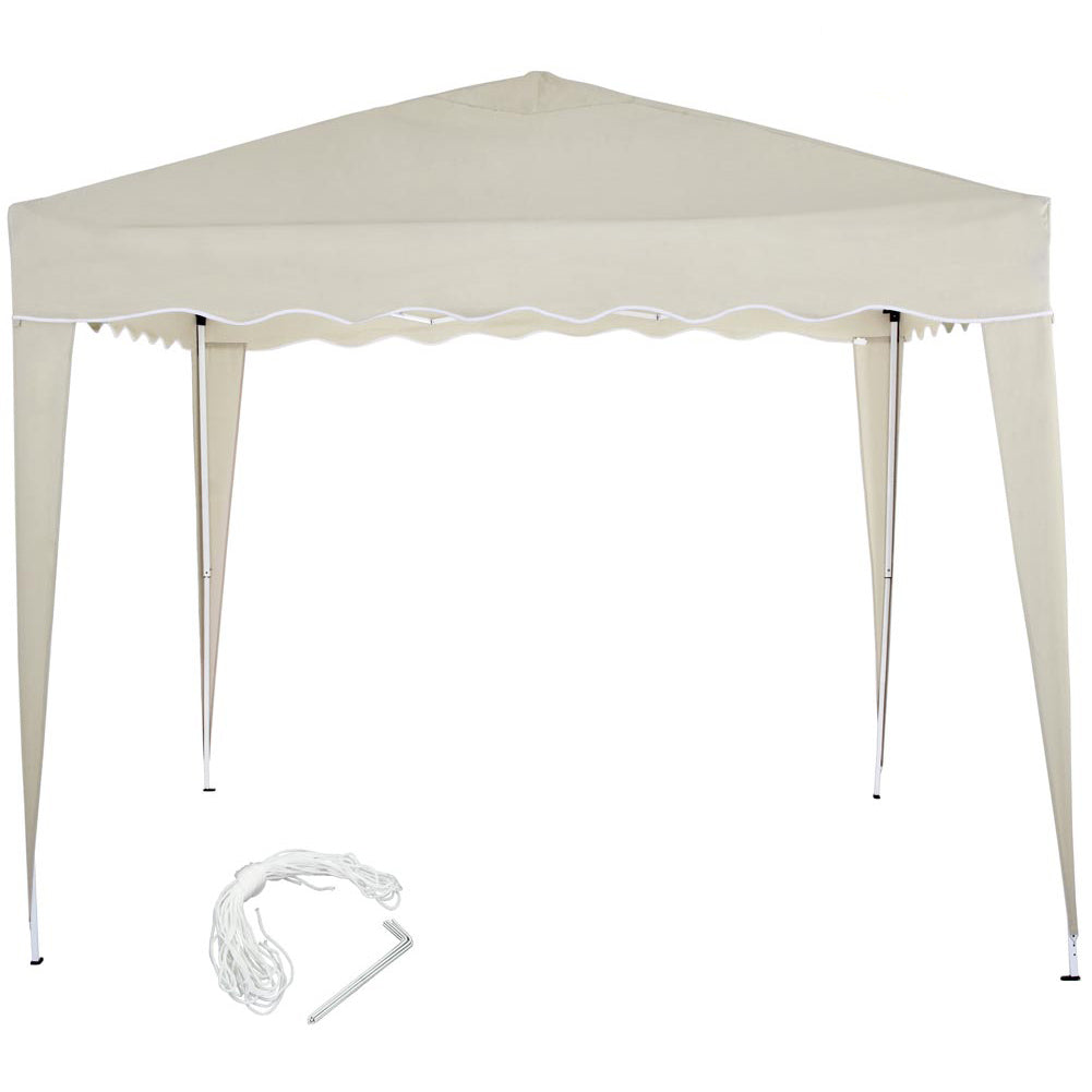 Gazebo 3x3 Pieghevole Ecru Impermeabile Richiudibile Tendone Giardino Con Sacca