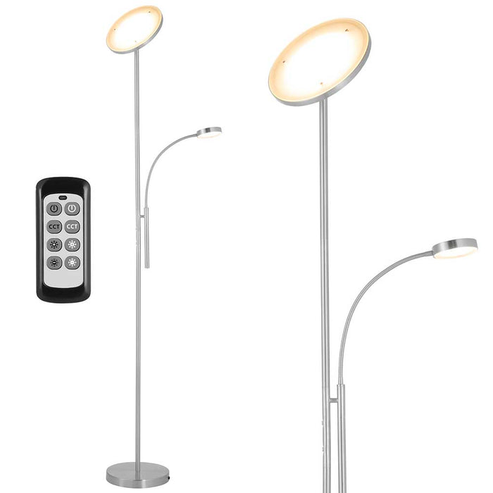 Lampada Piantana da Terra Touch LED 36W 2000Lm 2 Luci Dimmerabile con Telecomando