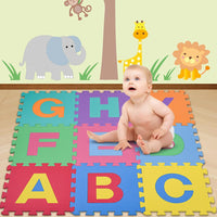 Tappetino Tappeto Puzzle Maxi lettere Colorati Gioco Bambino 10pz 30x30 Gomma