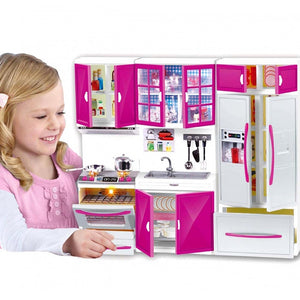 Cucina per Bambole Giocattolo Bambini con Forno Luci Suoni e Accessori Gioco