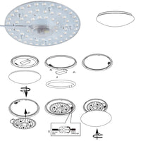 Circolina LED Disco Calamita Sotituzione Neon Plafoniera Luce Bianca 36W 2880LM