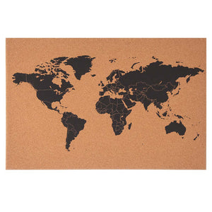 Pannello Bacheca Mappamondo Globo in Sughero 60x40cm da Parete con 10 Puntine