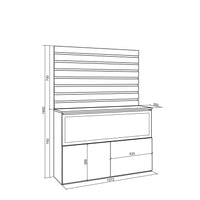 Credenza, 107x35x145cm, Camera da letto, Camino elettrico XXL, Bianco RF3415