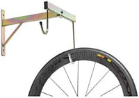 ANDRYS - Rastrelliera Porta Biciclette a Parete 2 Posti, con Staffa di Fissaggio e Tubo per Reggere la Bici, Smontabile, con Viti e Tappi in Pvc Neri, in Acciaio Zincato, Colore Tropical Oro, 35 x 37 x 30 cm