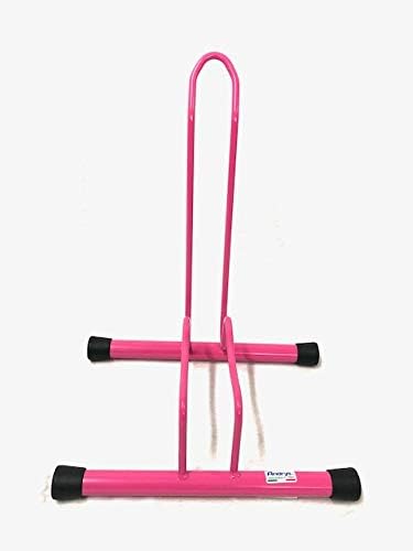 ANDRYS - Porta Biciclette per Bambini dai 3 ai 10 Aanni, con Piedistallo, 1 Posto, 38.5 x 29 x 50 cm, Colore Rosa