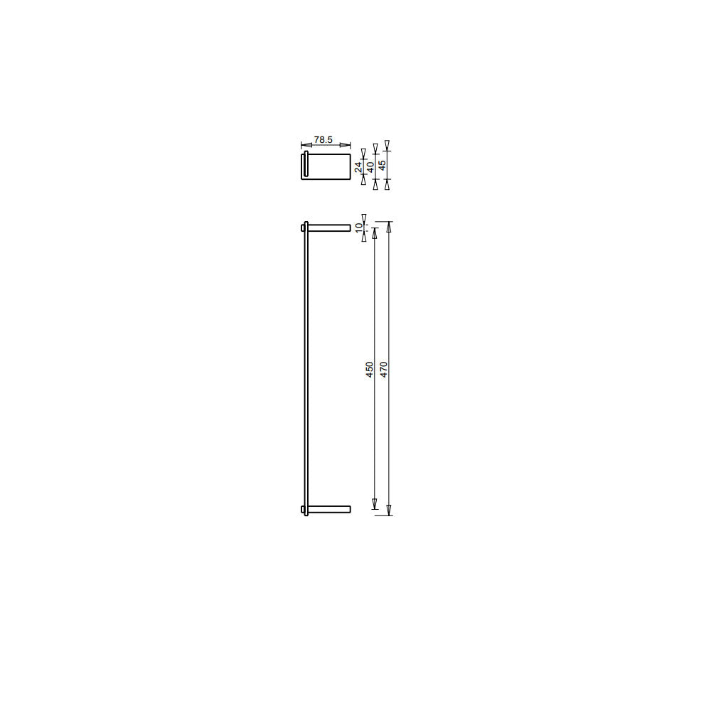 Porta Asciugamani a Muro 'Angus' in alluminio by Cipi - cm 47x7,8x4,5h - Bianco