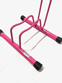 ANDRYS - Porta Biciclette per Bambini dai 3 ai 10 Aanni, con Piedistallo, 1 Posto, 38.5 x 29 x 50 cm, Colore Rosa