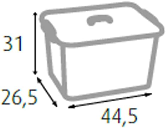 King Home CONTENITORE K-BOX 25L TRASPARENTE C/RUOTE 44,5x26,5x31h cm