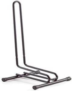 ANDRYS - Piedistallo Porta Biciclette da Esterni ed Interni, 1 Posto, Struttura Smontabile, con Tappi, in Acciaio Verniciato, Colore Nero, 38.5 x 29 x 67 cm, Largezza Posteggio Ruote 6 cm