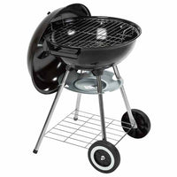 Barbecue a Carbone Griglia 45cm 2 Ruote Coperchio Vassoio Cenere BBQ Da Giardino