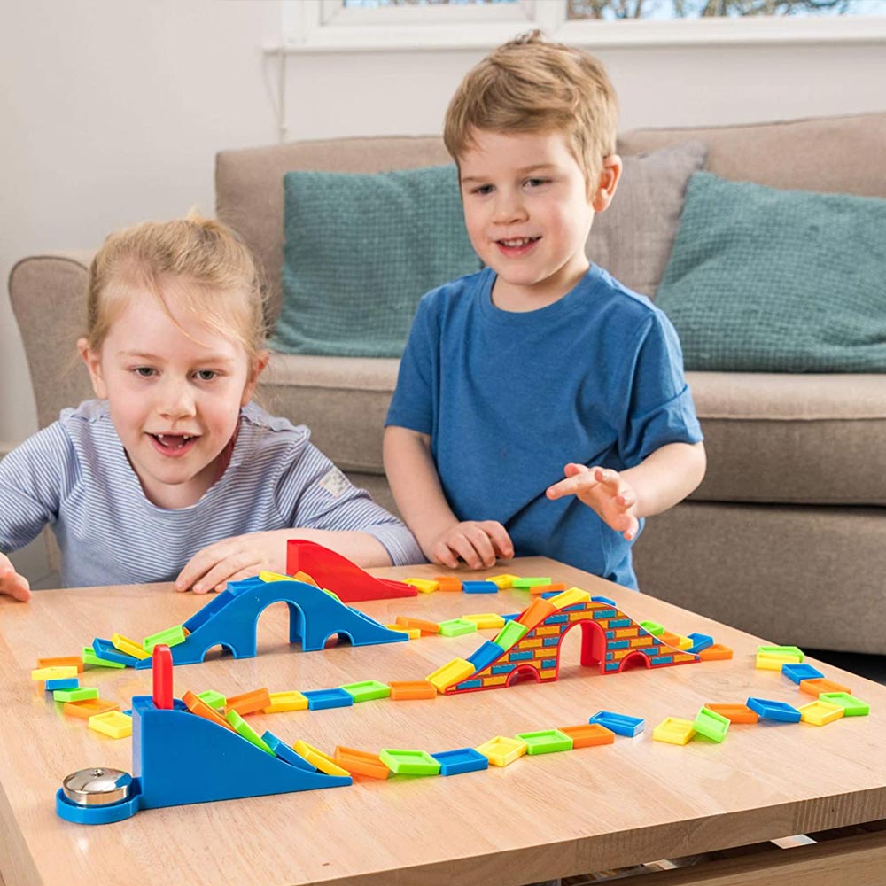 Domino Confezione 200 Tasselli con Percorso Gioco da Tavolo Mattoncini Bambini