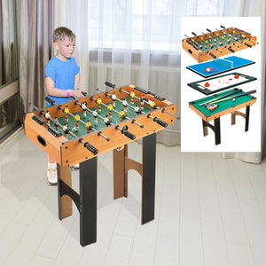 Tavolo Multigioco 4in1 Calcio Balilla Biliardo Ping Pong Air Hockey 87x43x73cm