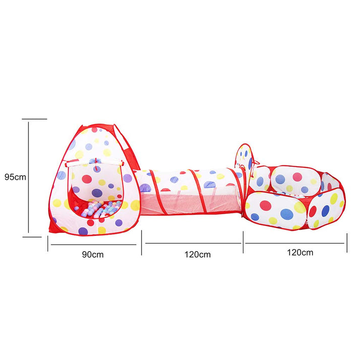 Tenda Gioco Parco Giochi con Tunnel Piscina Giocattolo Bambini Pop-Up Pieghevole