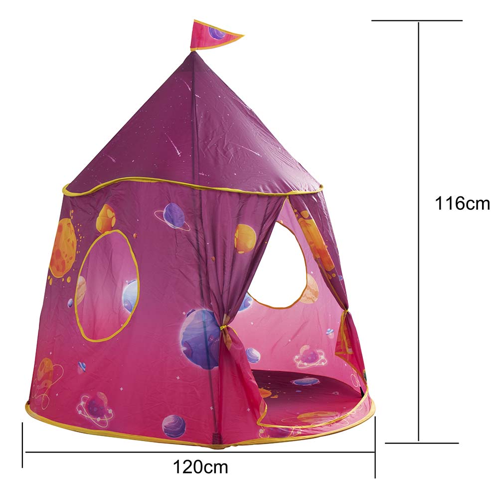 Tenda Casetta Gioco Bambini Capanna Castello Giocattolo in Tessuto 120x116 Rosa