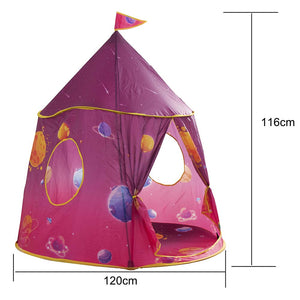 Tenda Casetta Gioco Bambini Capanna Castello Giocattolo in Tessuto 120x116 Rosa