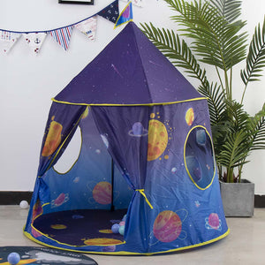 Tenda Casetta Gioco Bambini Capanna Castello Giocattolo in Tessuto 120x116 Blu