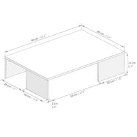 Tavolino Caffe Divano Salotto Rettangolare Basso in Legno Design Moderno Bianco