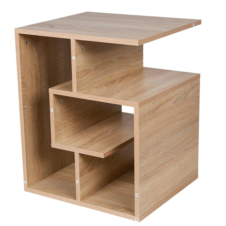 Libreria Tavolino Divano Design Moderno 4 Ripiani 45x40x55cm colore Quercia