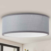 Lampadario Plafoniera in Tessuto 40cm Rotondo 4 Luci E14 Design Moderno Grigio