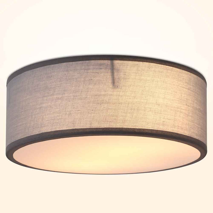 Lampadario Plafoniera in Tessuto 40cm Rotondo 4 Luci E14 Design Moderno Grigio