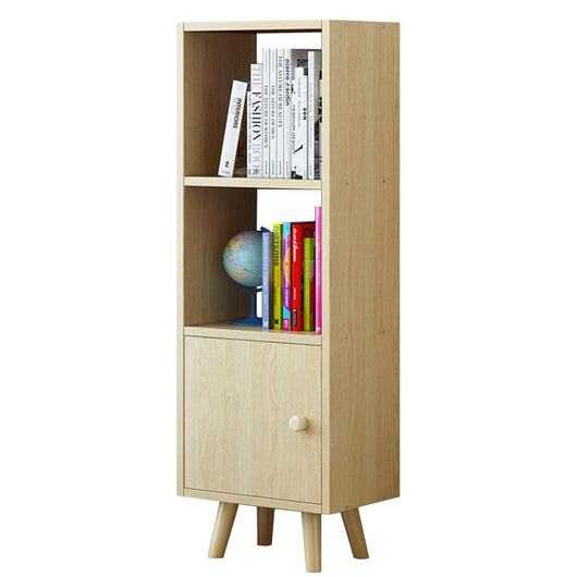 Mobile Libreria 2 Ripiani + Anta Mobiletto Legno Design Moderno 132x30x33cm Oak