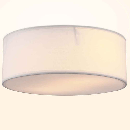 Lampadario Plafoniera in Tessuto 30cm Rotondo 2 Luci E14 Design Moderno Bianco