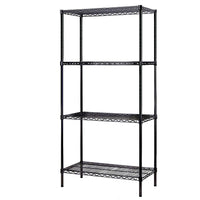 Scaffale 4 Ripiani Acciaio Inox Mobile Libreria Multiuso 90x45x180 Cromo Nero