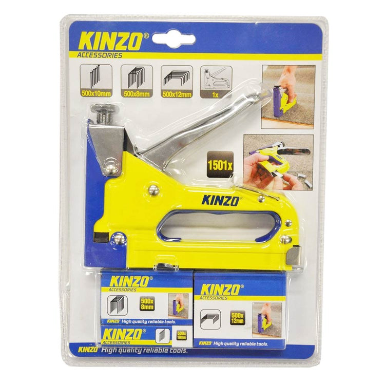 Pinzatrice Graffatrice Spara Chiodi Professionale Con 1500 Punte Assortite Kinzo