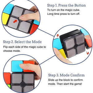 Gioco Abilita Magic Cube Giocattolo Elettronico Bambini Luci e Suoni 4 Modalità