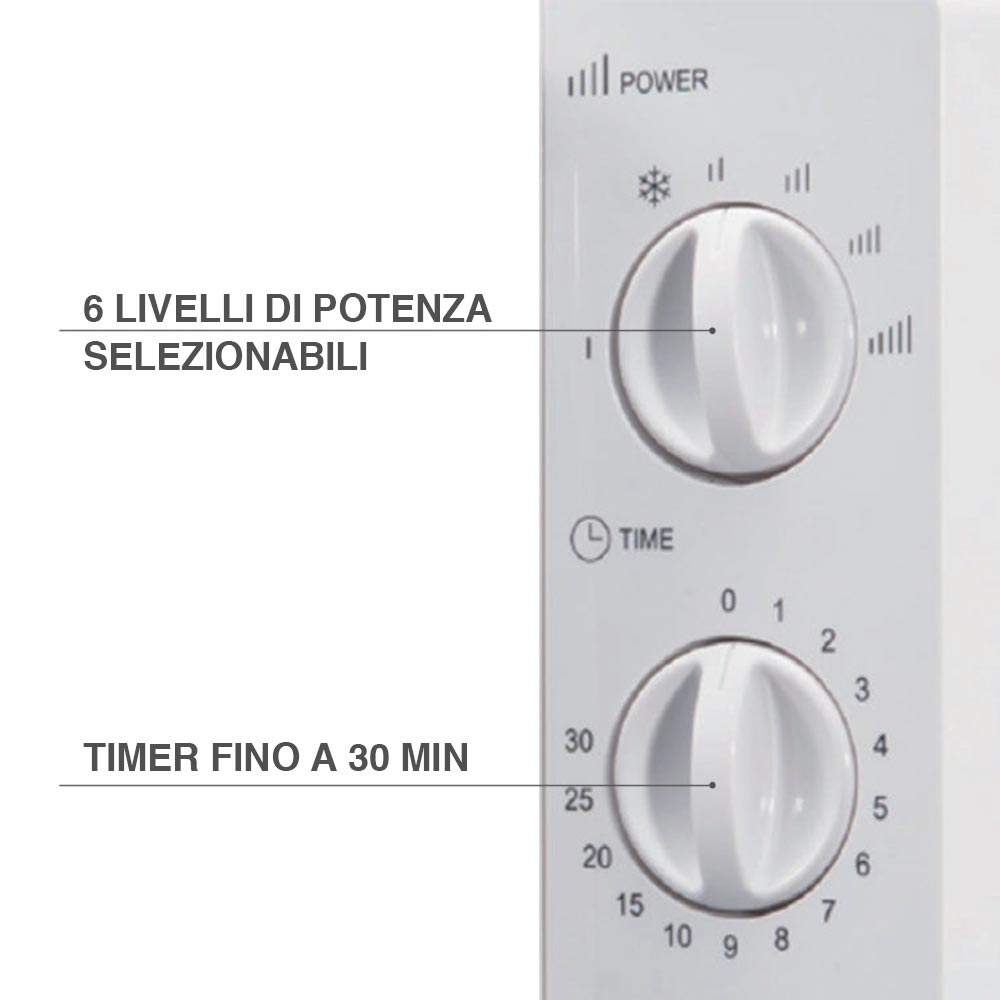 Forno Fornetto Microonde Elettrico 20 Lt 700W 6 Livelli di Potenza Timer 30 min