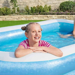 Piscina Gonfiabile Fuoriterra Family 2 Anelli Rettangolare 305x183x46cm Giardino