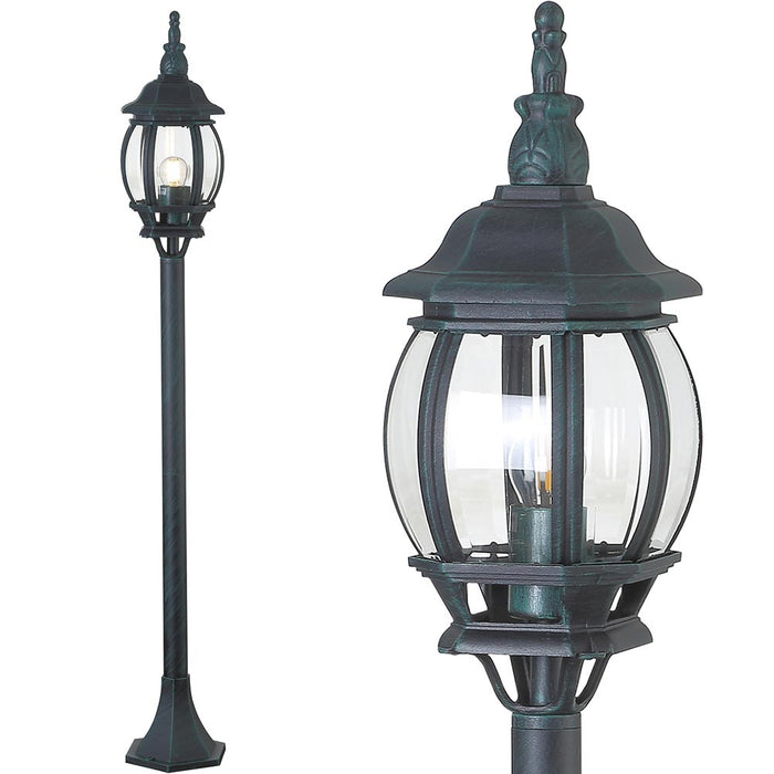 Lampione Vittoriano Classico da Giardino Lampada Esterno Alluminio 108cm Verde