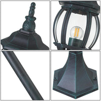 Lampione Vittoriano Classico da Giardino Lampada Esterno Alluminio 108cm Verde