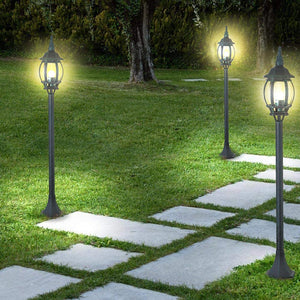 Lampione Vittoriano Classico da Giardino Lampada Esterno Alluminio 108cm Verde