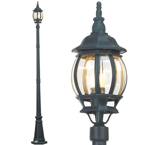 Lampione Vittoriano Classico da Giardino Lampada Esterno Alluminio 202 cm Verde