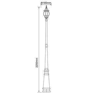 Lampione Vittoriano Classico da Giardino Lampada Esterno Alluminio 202 cm Verde