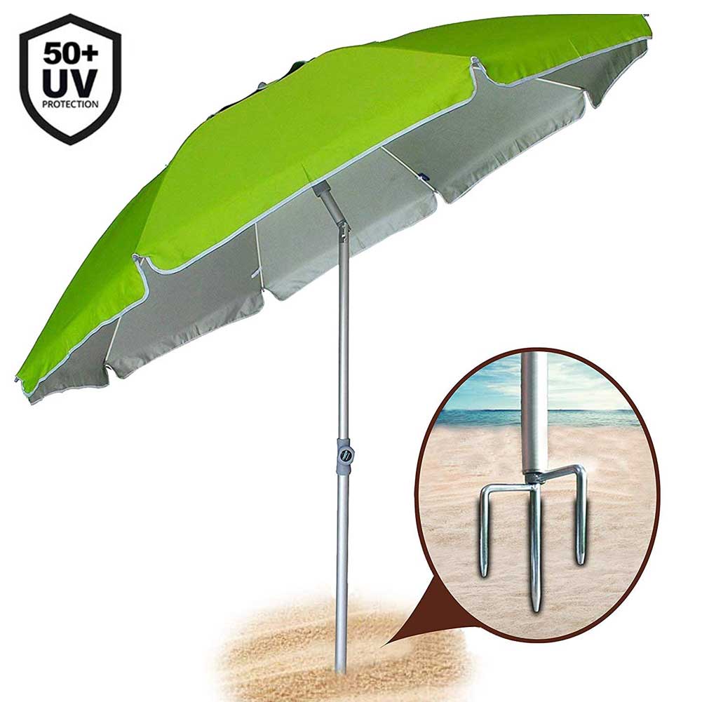 Ombrellone Mare Spiaggia Giardino 210cm in Alluminio con Punta Tridente