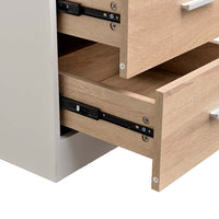 Comodino Mobiletto Cassettiera 2 Cassetti Design Moderno in legno MDF Bianco