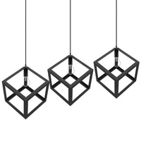 Lampadario Lampada Sospensione Cubo 23cm Design Moderno Paralume Metallo Nero